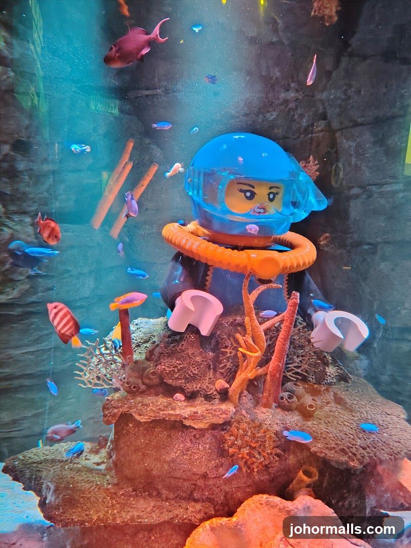 Lego Diver in Aquarium