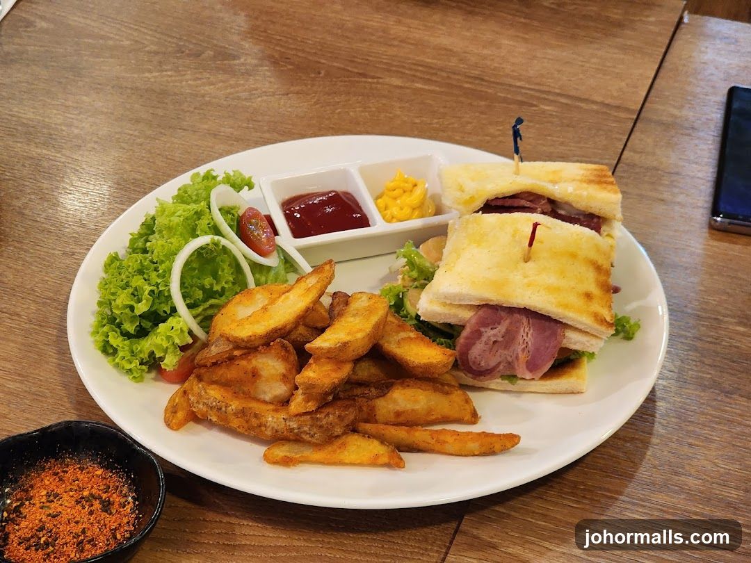 Club Sandwich with Potato Wedges