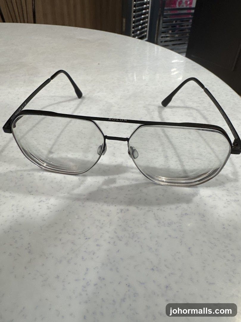 Eyeglasses on a table