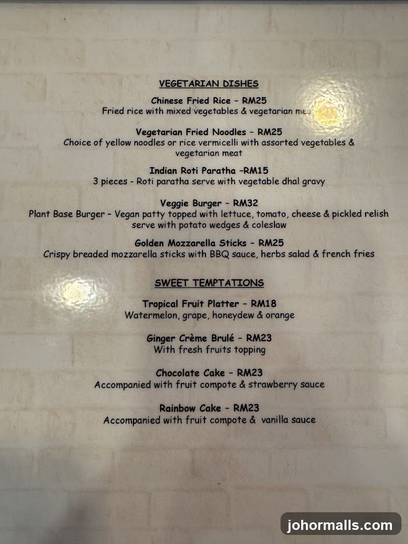Vegetarian Dishes and Sweet Temptations