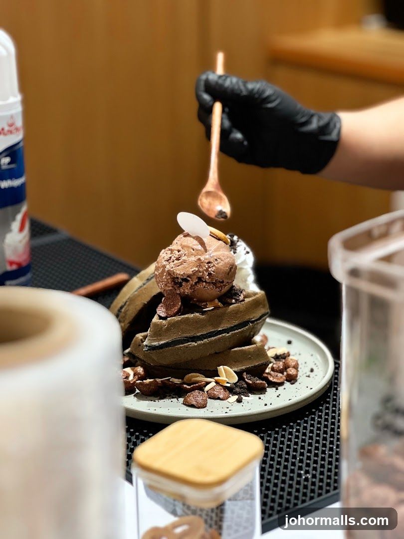 Chocolate Waffle with Ice Cream