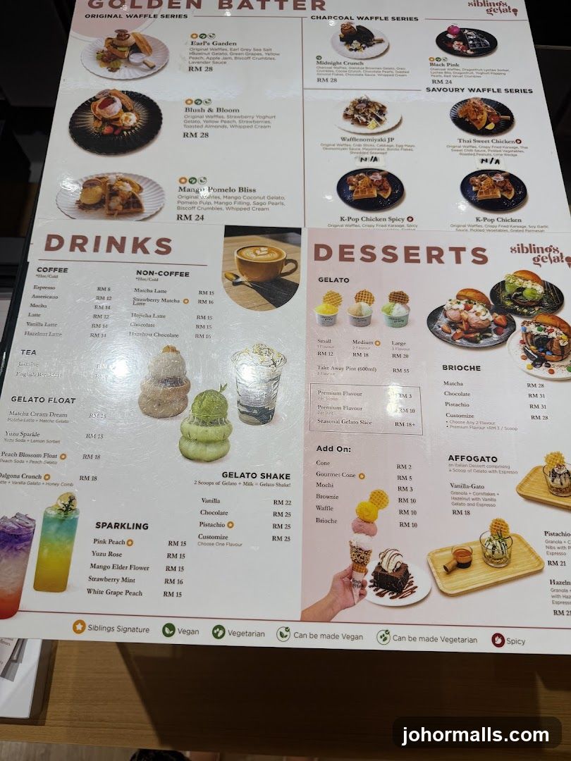 Siblings Gelato Menu