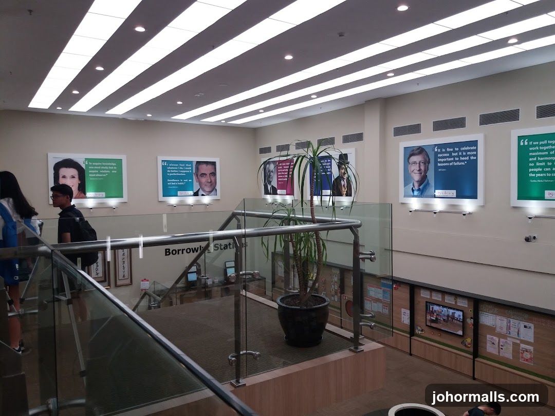 Library Interior with Motivational Quotes