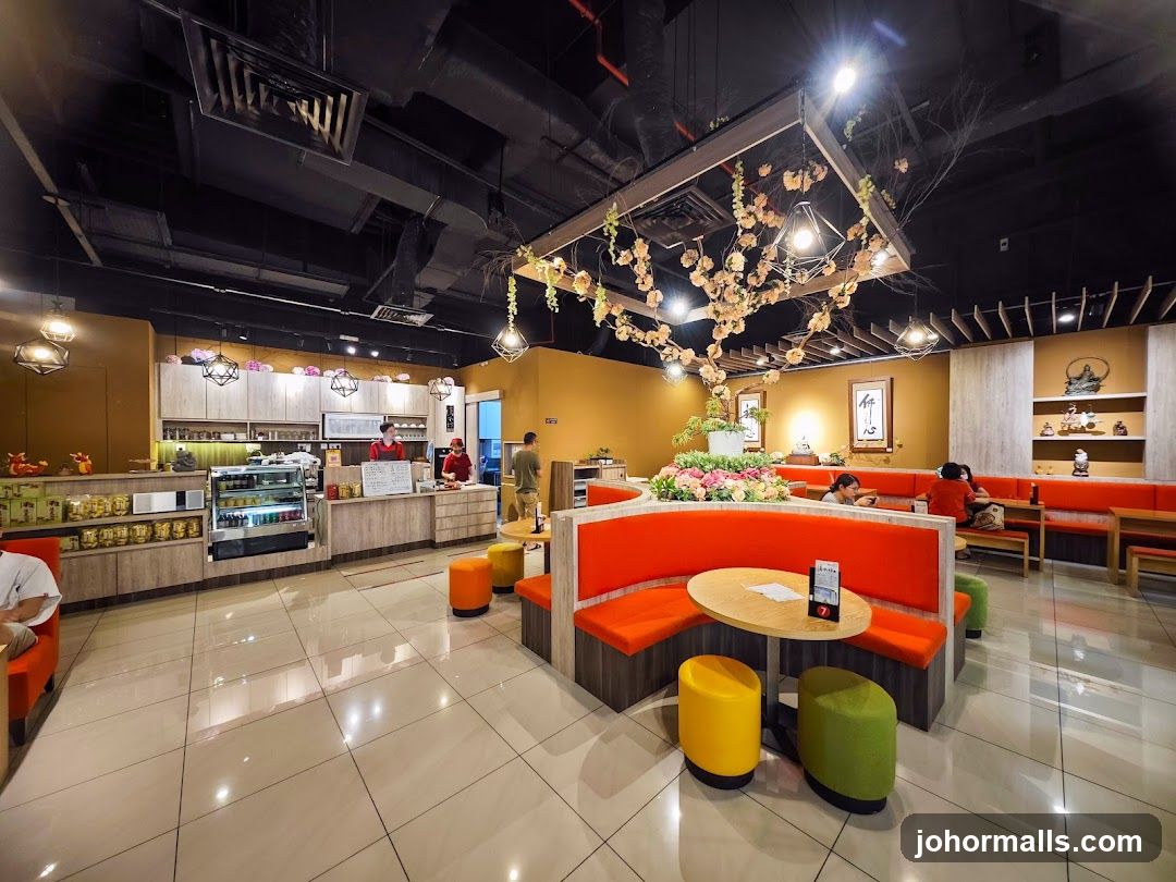 Cafe Interior with Seating and Counter