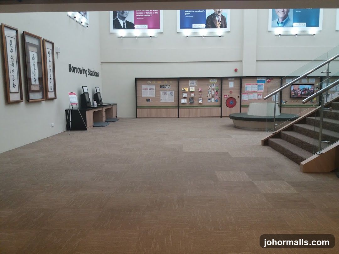 Library Interior with Borrowing Stations