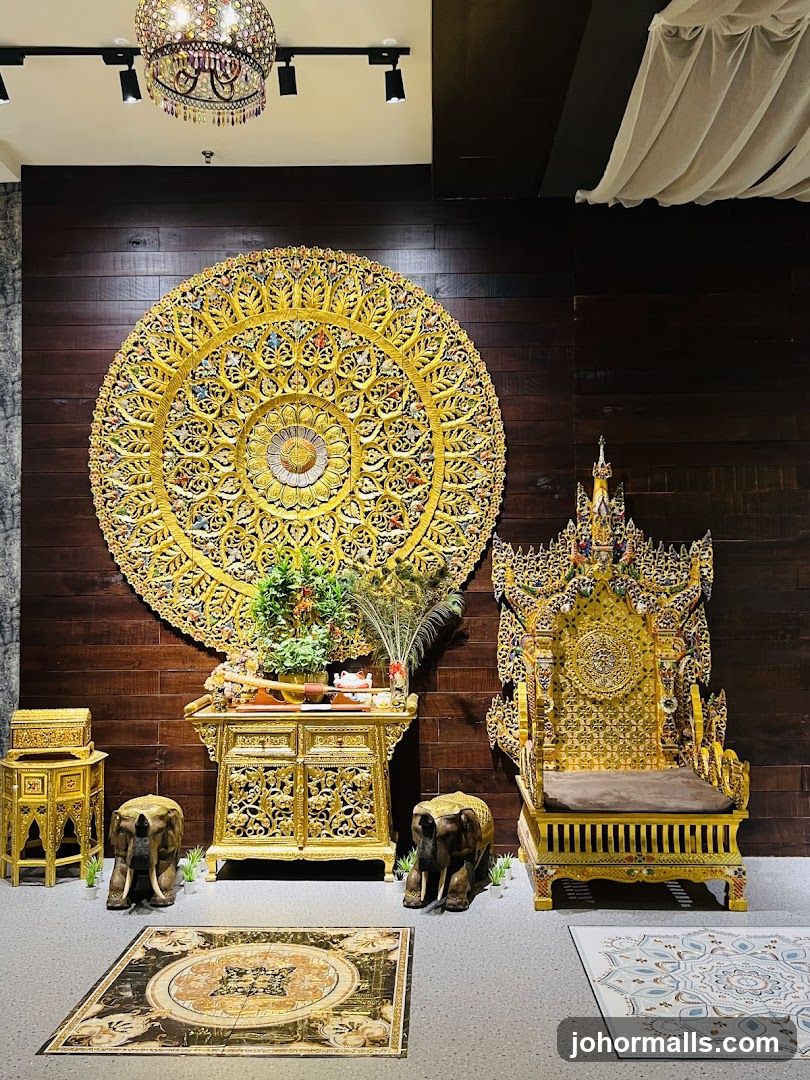 Ornate Golden Throne and Decor