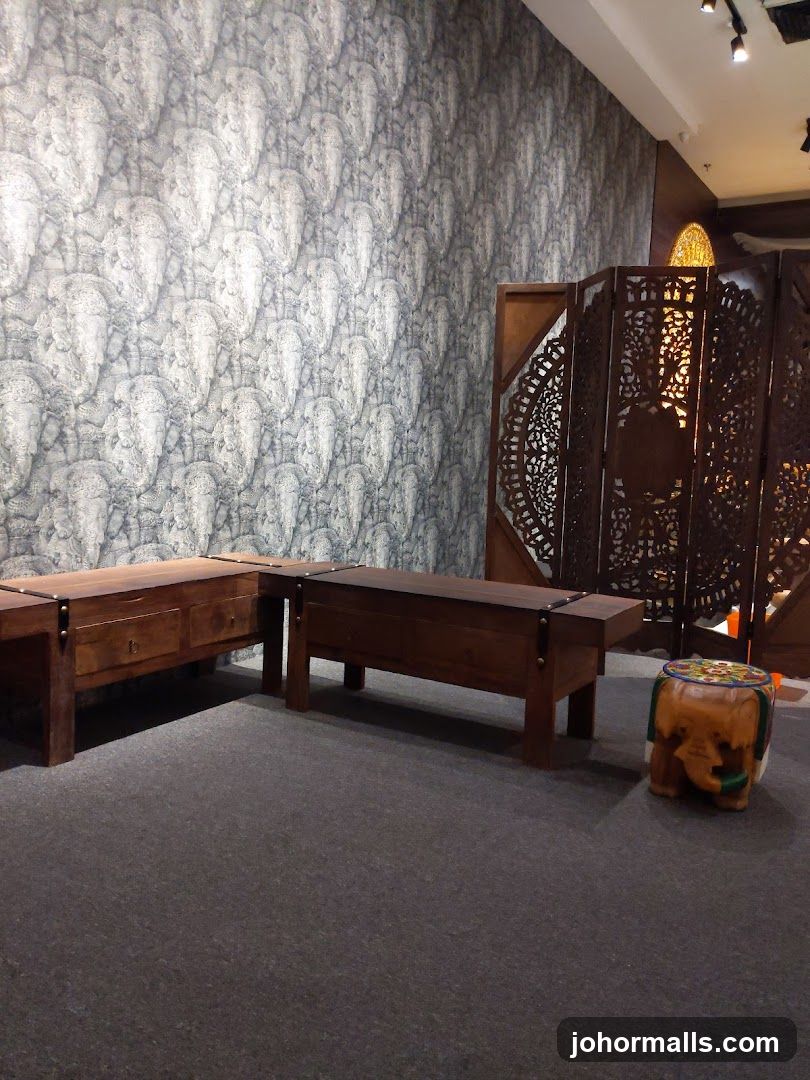 Wooden benches and elephant stool