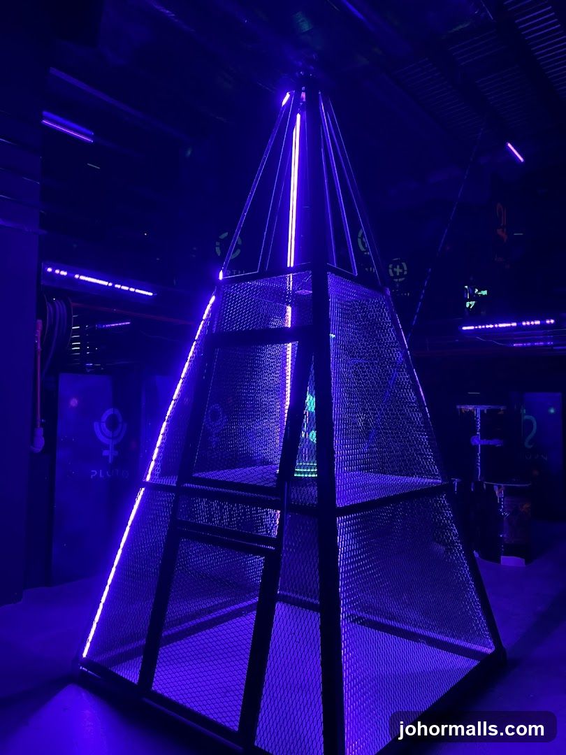 Pyramid Structure with Neon Lights