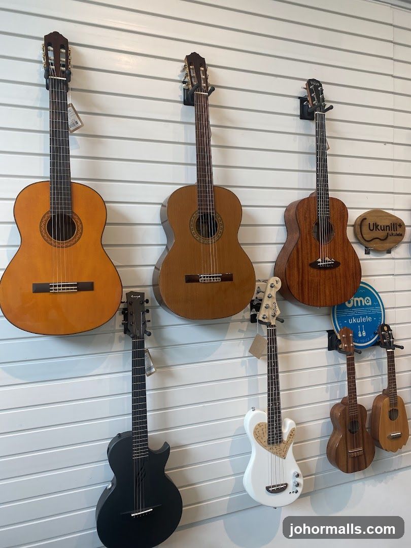 Guitars and Ukuleles on Display