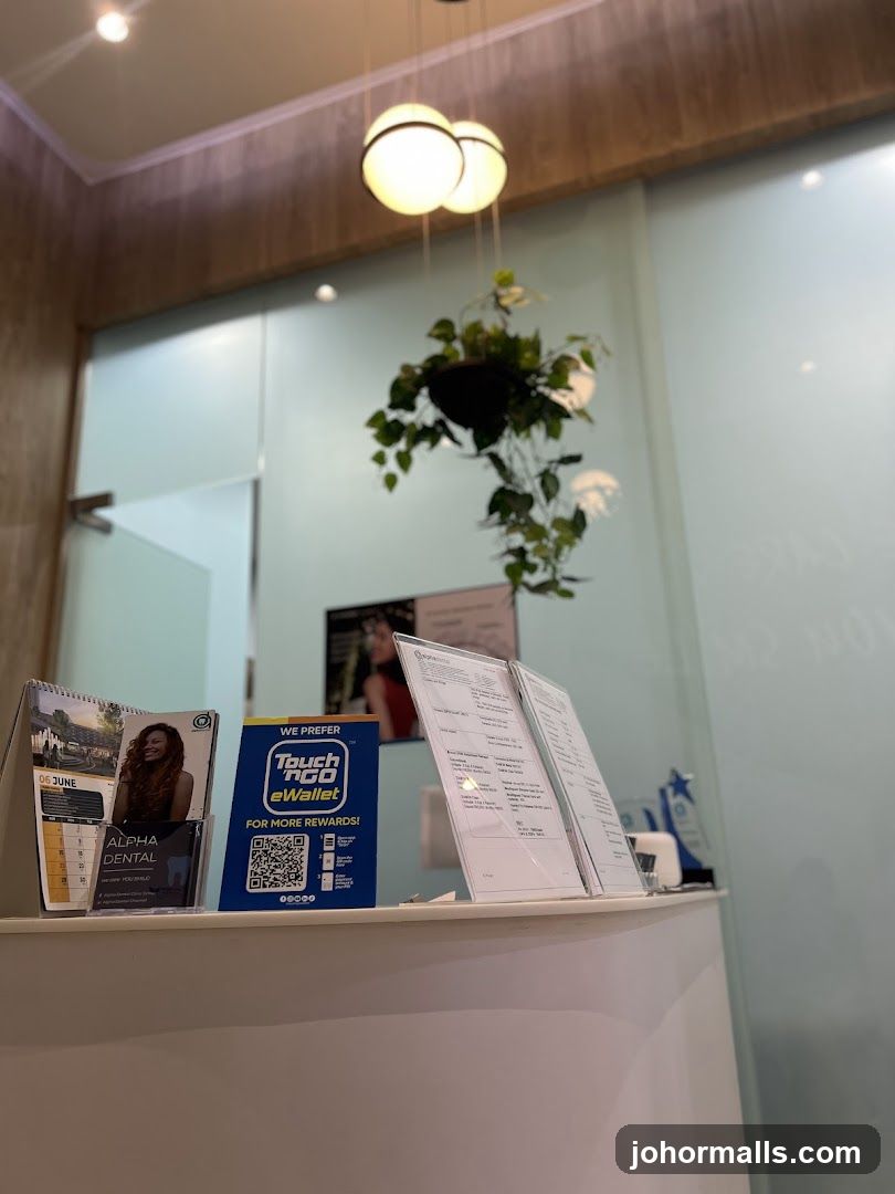 Reception Desk with Promotional Materials