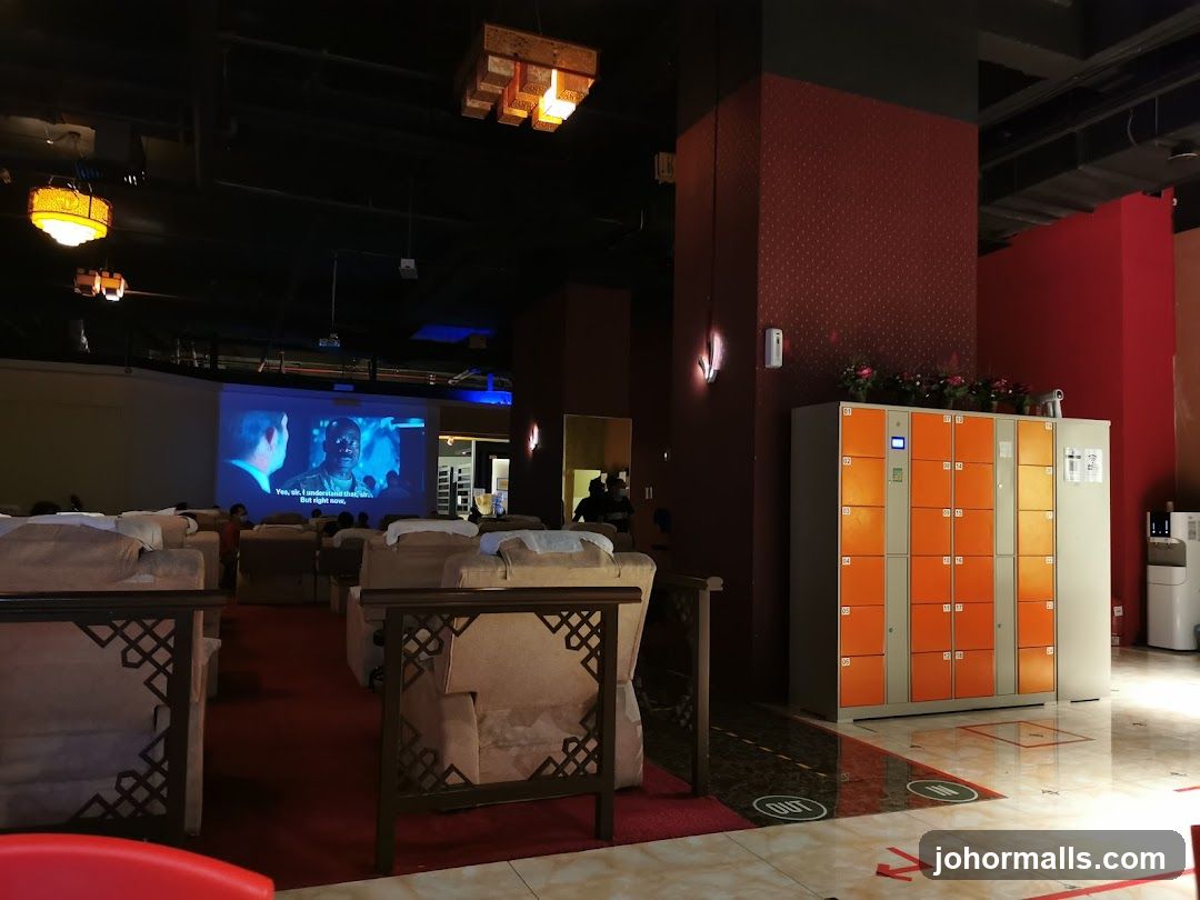 Relaxation area with cinema screen
