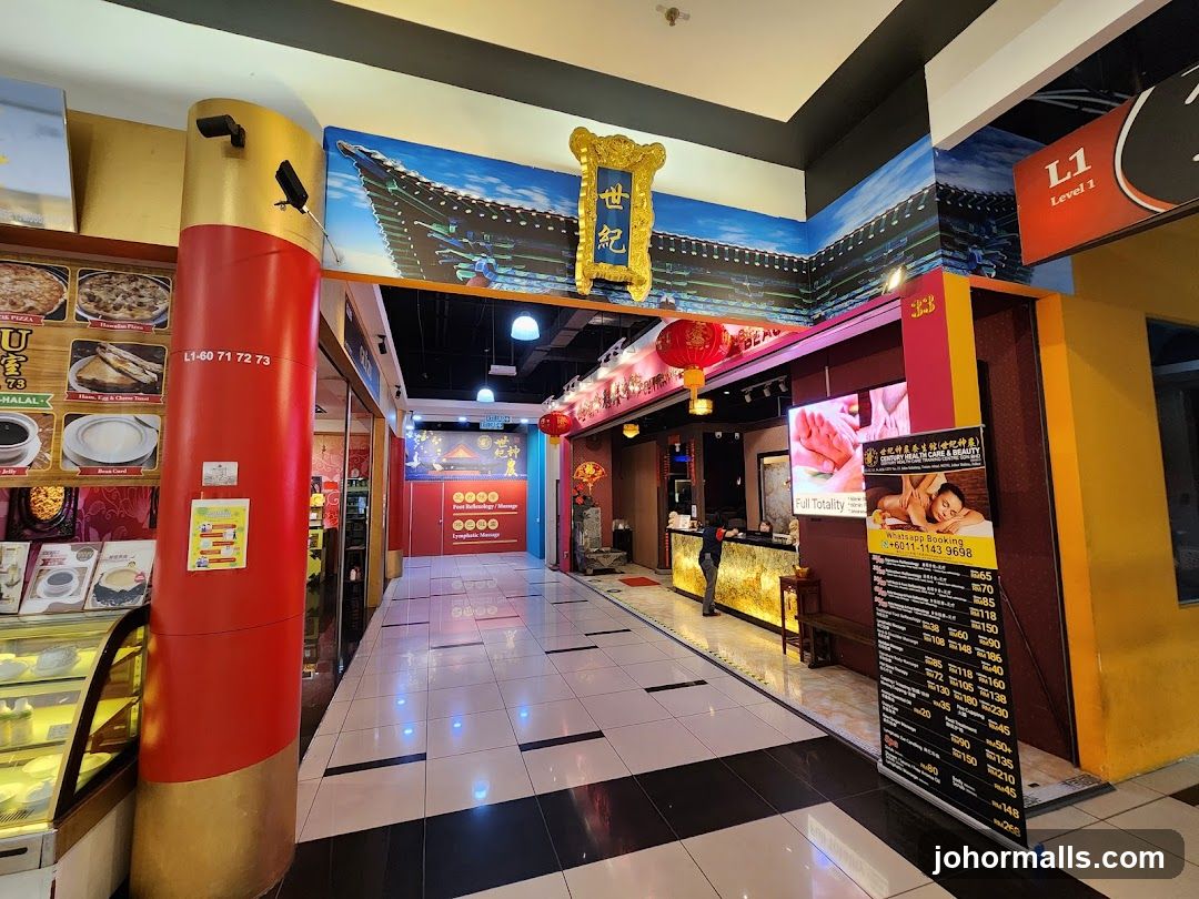 Shopping Mall Corridor with Shops