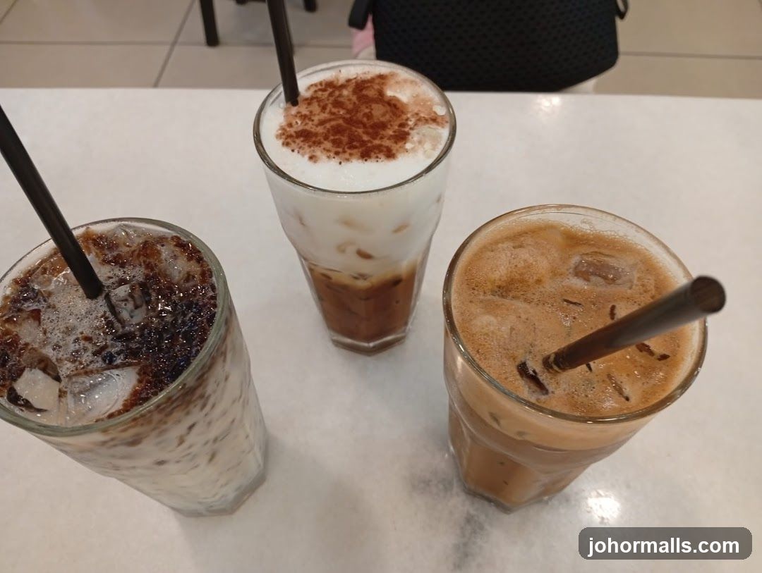 Three Iced Coffee Drinks