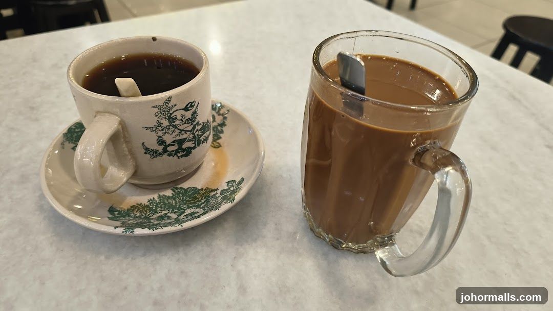 Two cups of coffee on a table