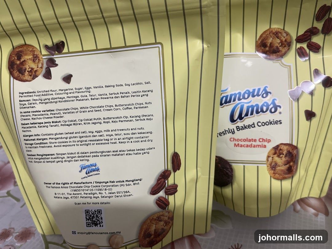 Famous Amos Cookies Packaging