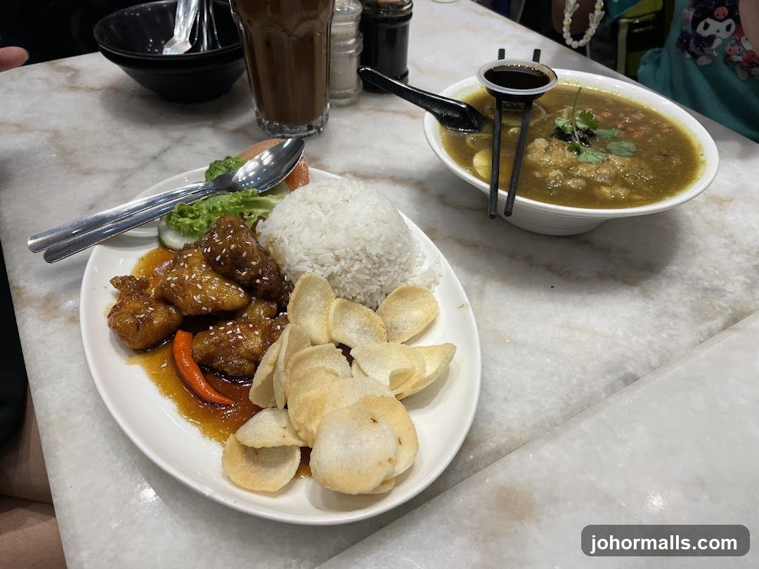 Meal with Chicken Wings and Soup