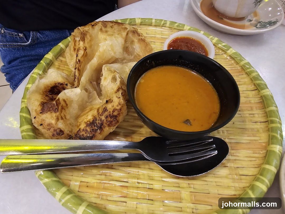 Roti Canai with Curry and Sambal