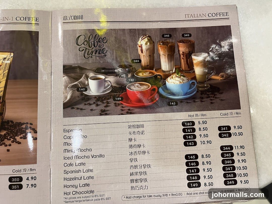 Coffee Menu