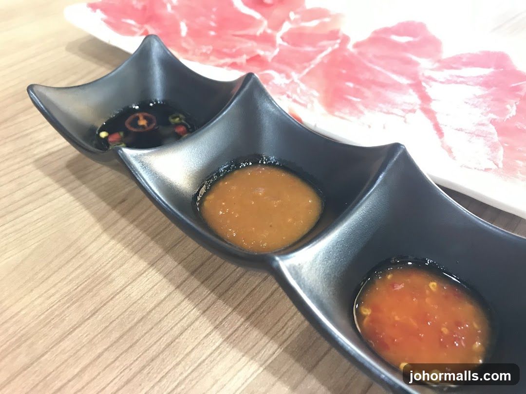 Dipping Sauces and Sliced Meat