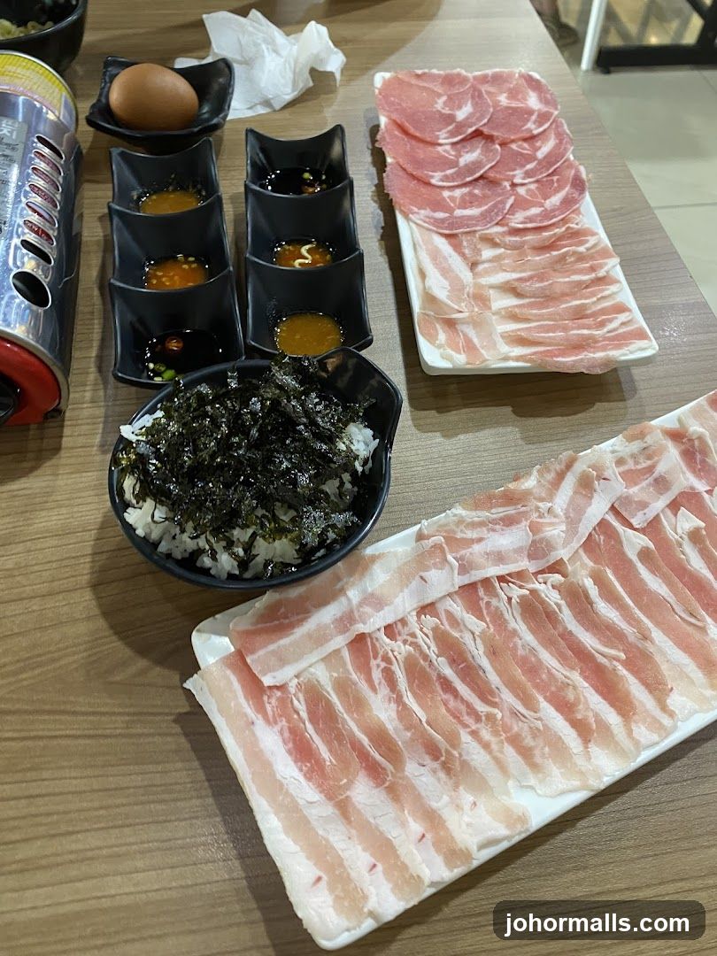 Slices of Meat and Rice with Seaweed