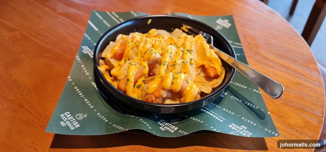 Loaded Potato Chips with Sausage and Cheese