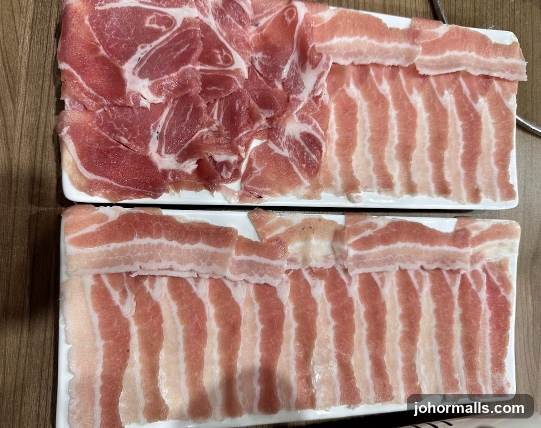 Thinly Sliced Pork Belly and Pork Shoulder