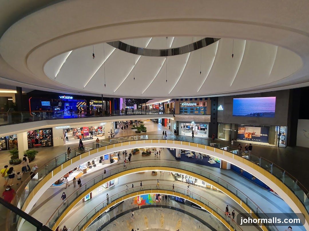 Interior of a multi-level shopping mall