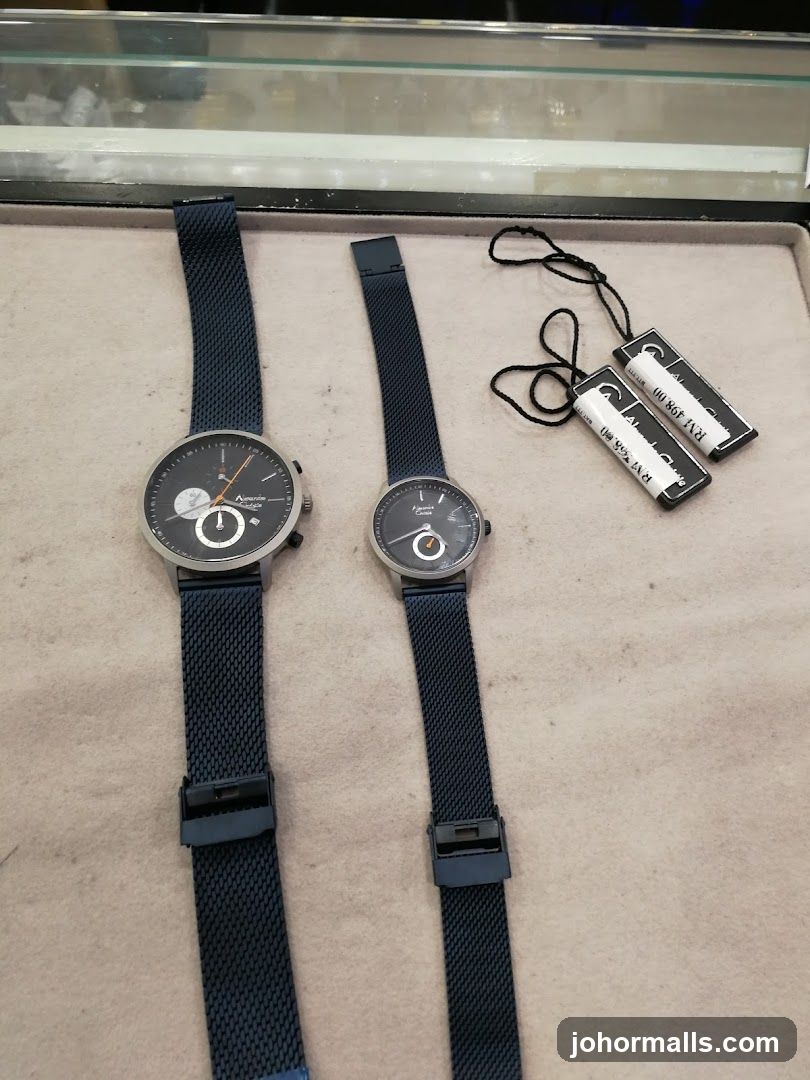 Two watches with price tags