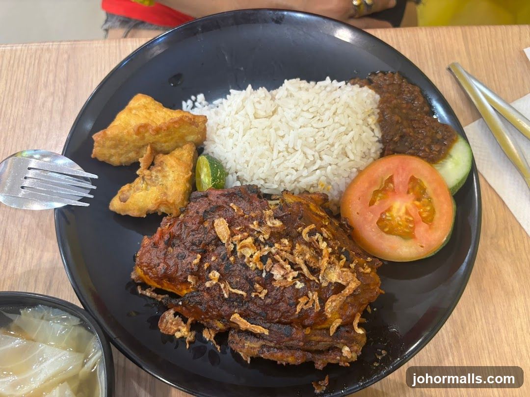 Nasi Lemak with Fried Chicken