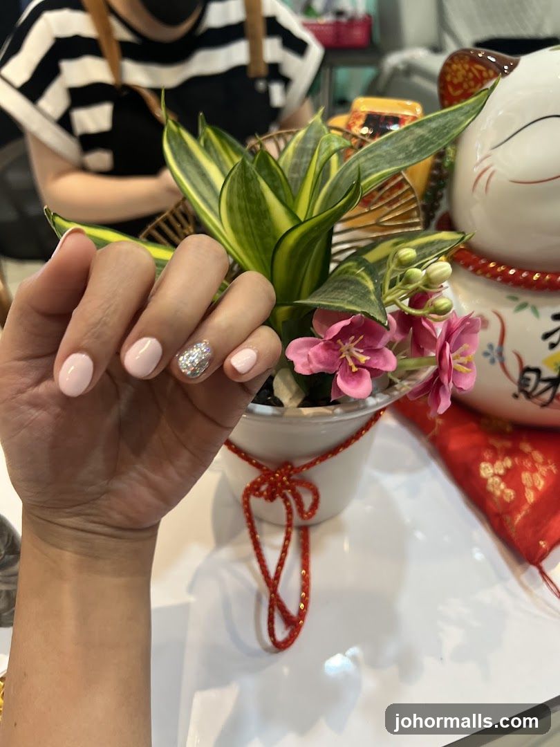 Manicure with Glitter Accent
