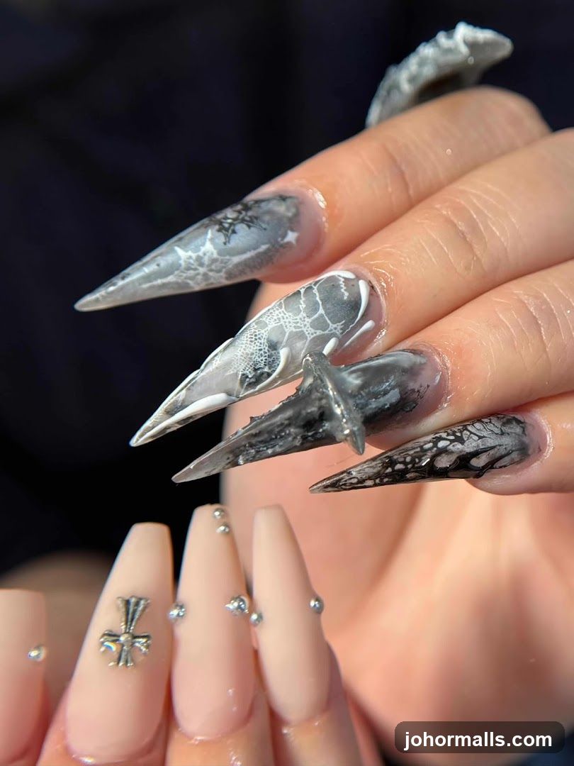 Gothic-inspired Stiletto Nails