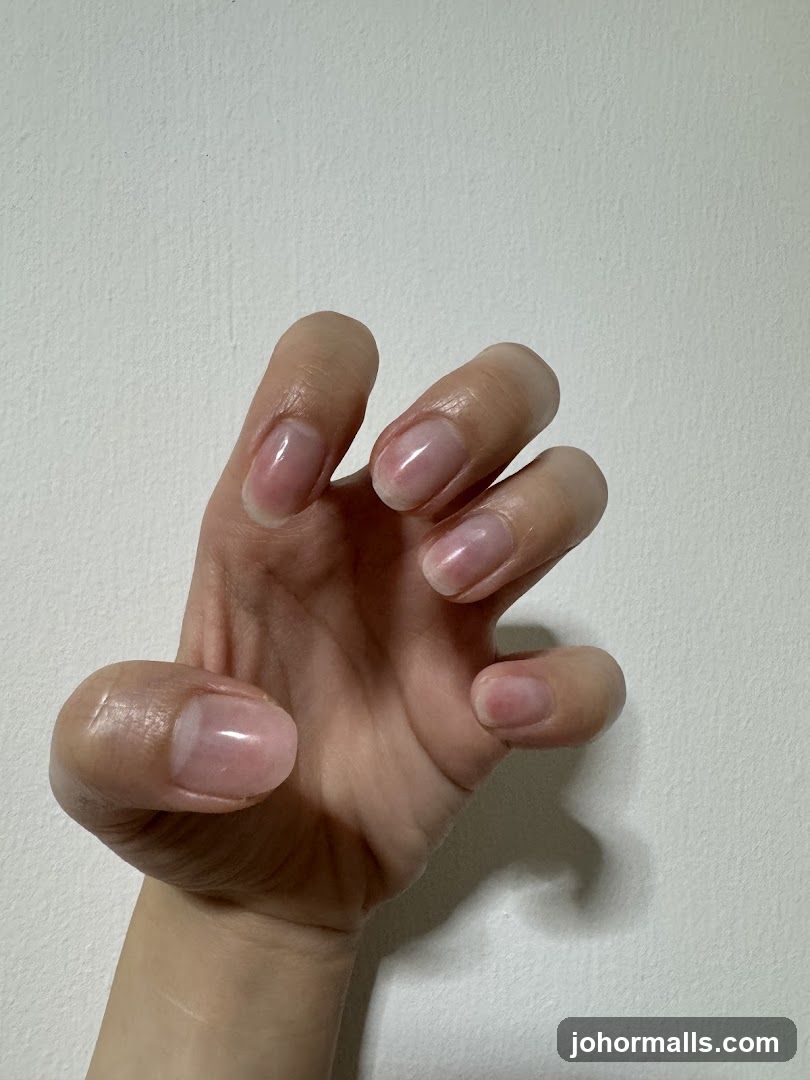 Hand with manicured nails