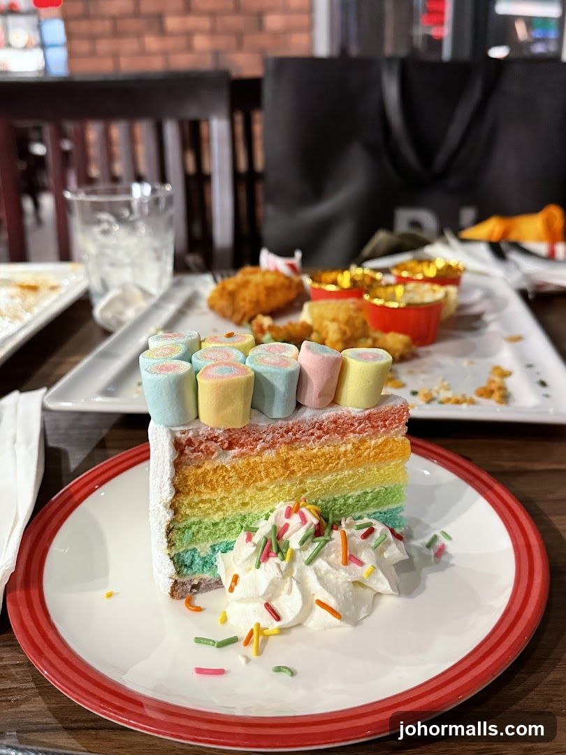 Rainbow Cake with Marshmallows