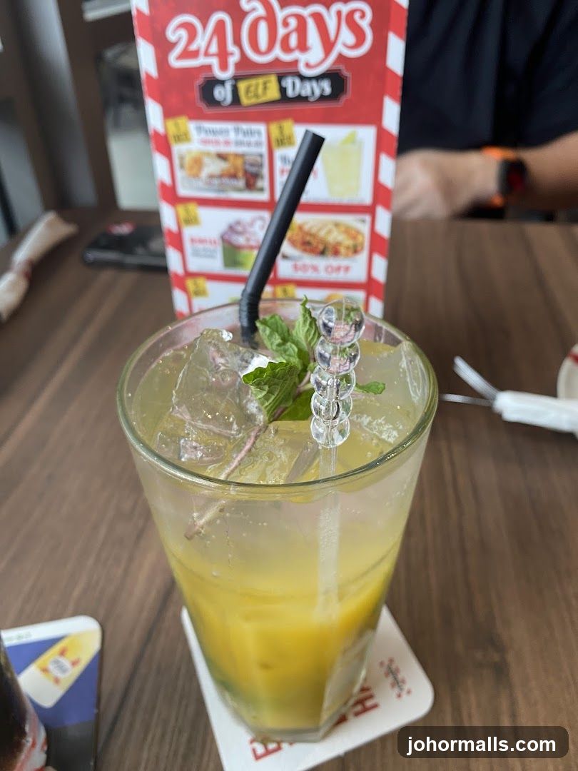 Drink with promotional sign