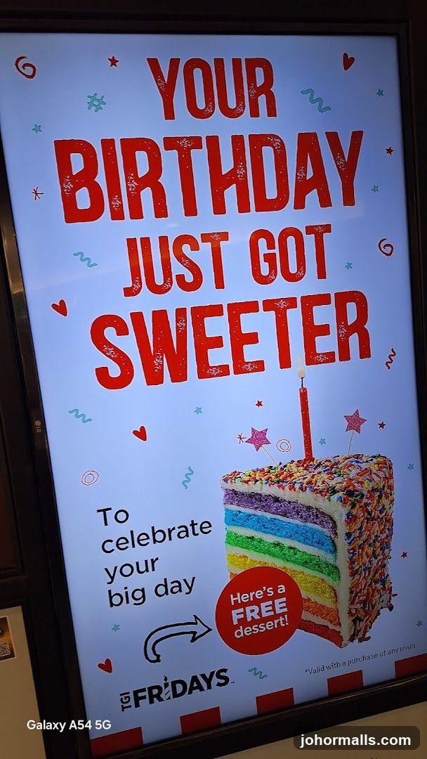 TGI Fridays Birthday Promotion