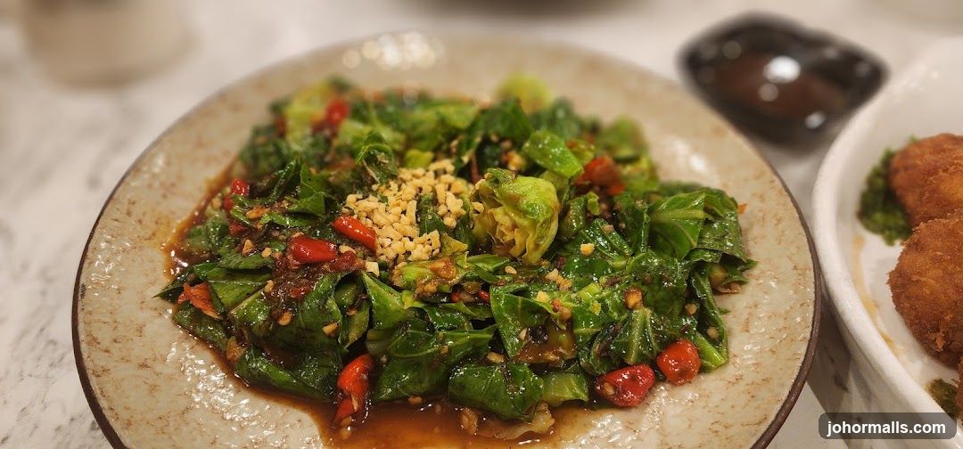 Stir-fried Greens with Chili and Peanuts