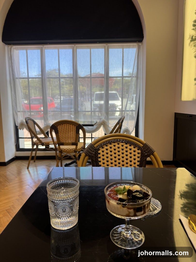 Dessert and Drink at a Cafe