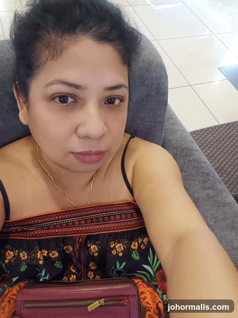 Woman in a patterned dress