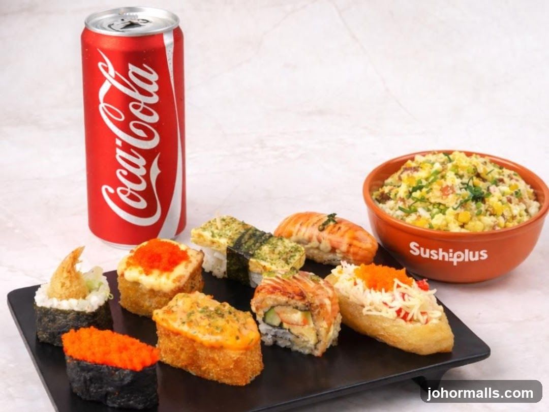Sushi Platter with Coca-Cola