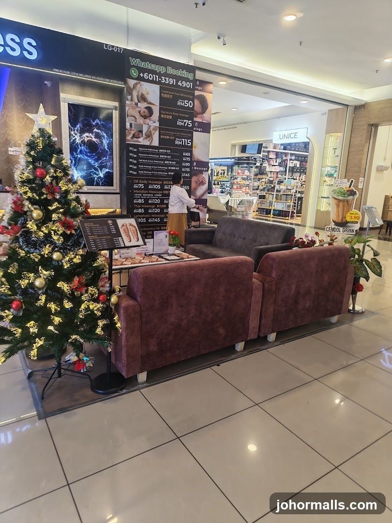 Spa Waiting Area with Christmas Tree