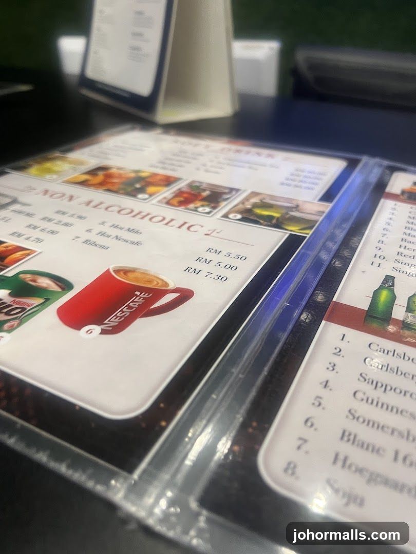 Non-Alcoholic Drinks Menu