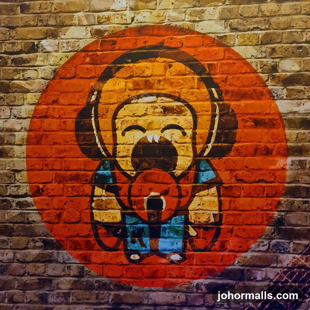 Wall mural on brick wall