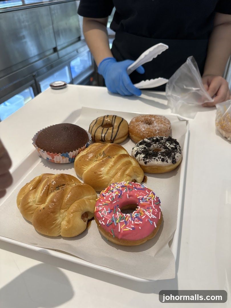 Donut Display at Bakery Counter