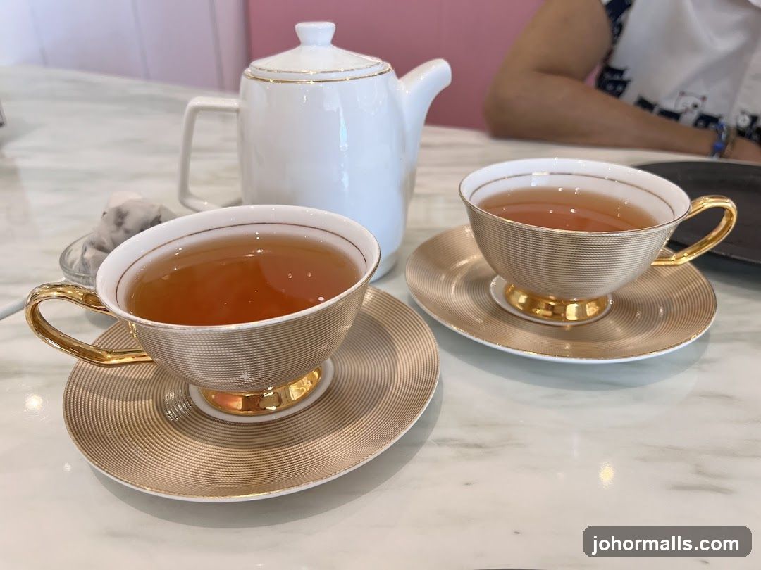 Tea Set on Marble Table
