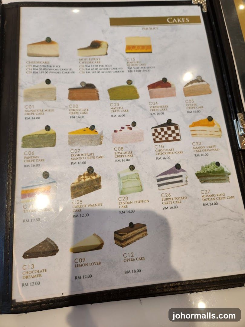 Cake Menu