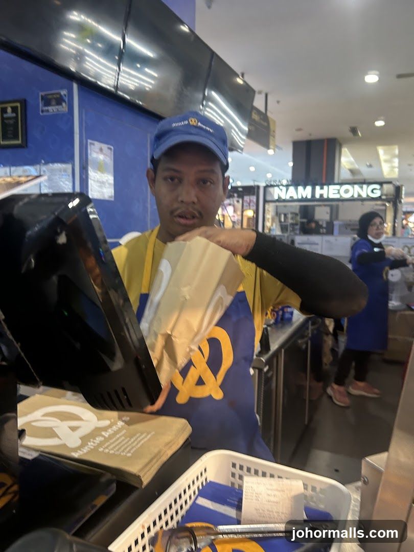 Employee preparing food