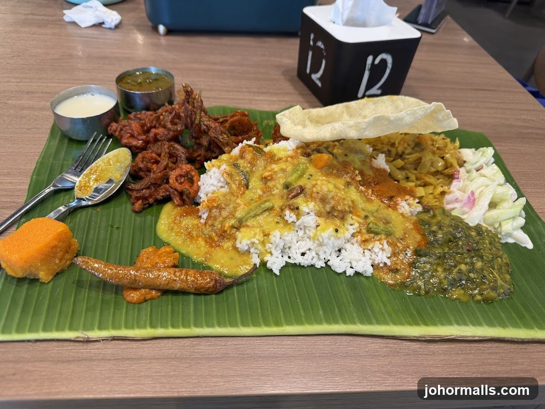 Indian Meal on Banana Leaf