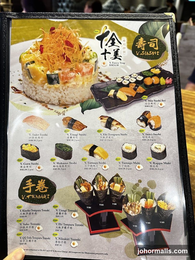 V. Sushi Menu