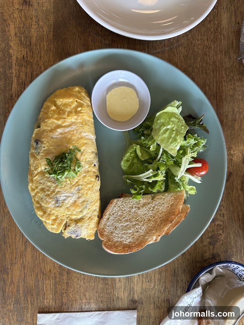 Omelette with Salad and Toast
