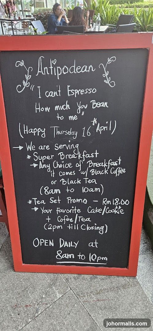 Antipodean Menu